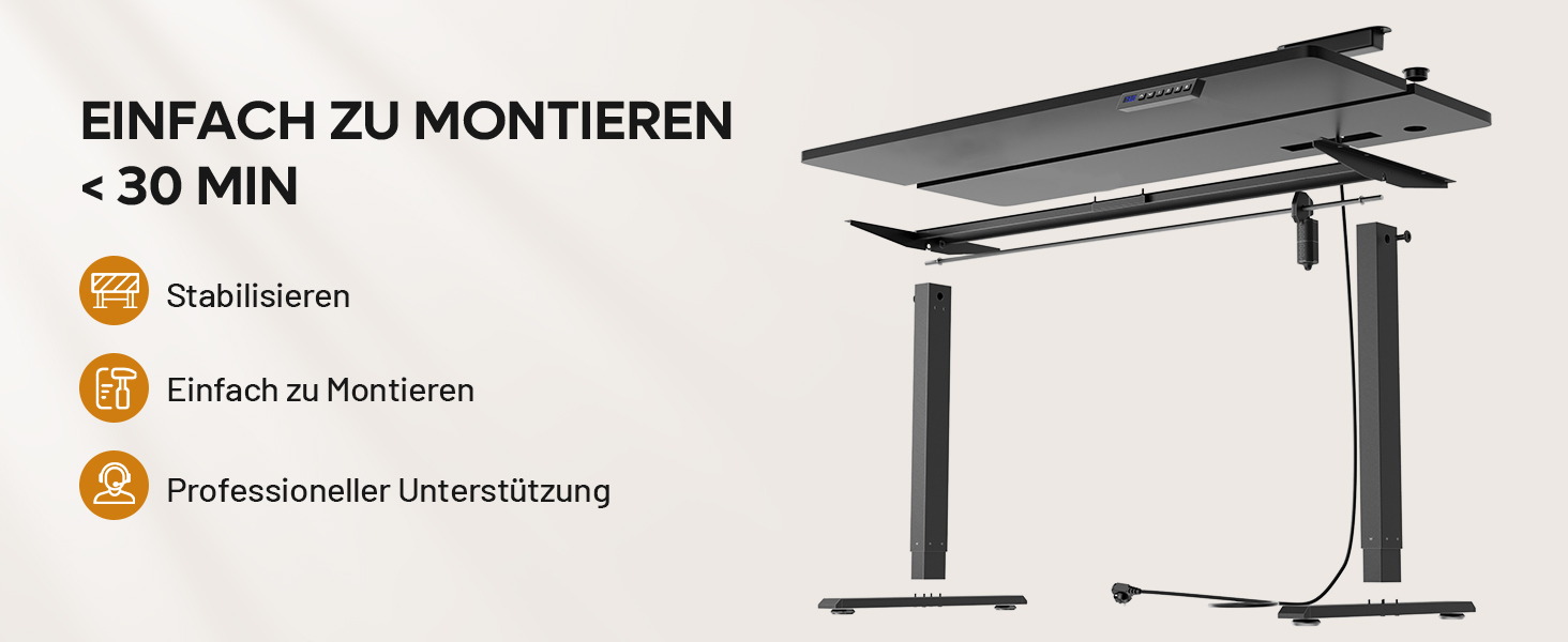 Регульований стіл з підняттям USB-портами та розеткою, 100 x 60 см. Електричний стіл, комп'ютерний стіл з пам'яттю 3-ох функцій, білий колір (чорний, 100 x 60 см)