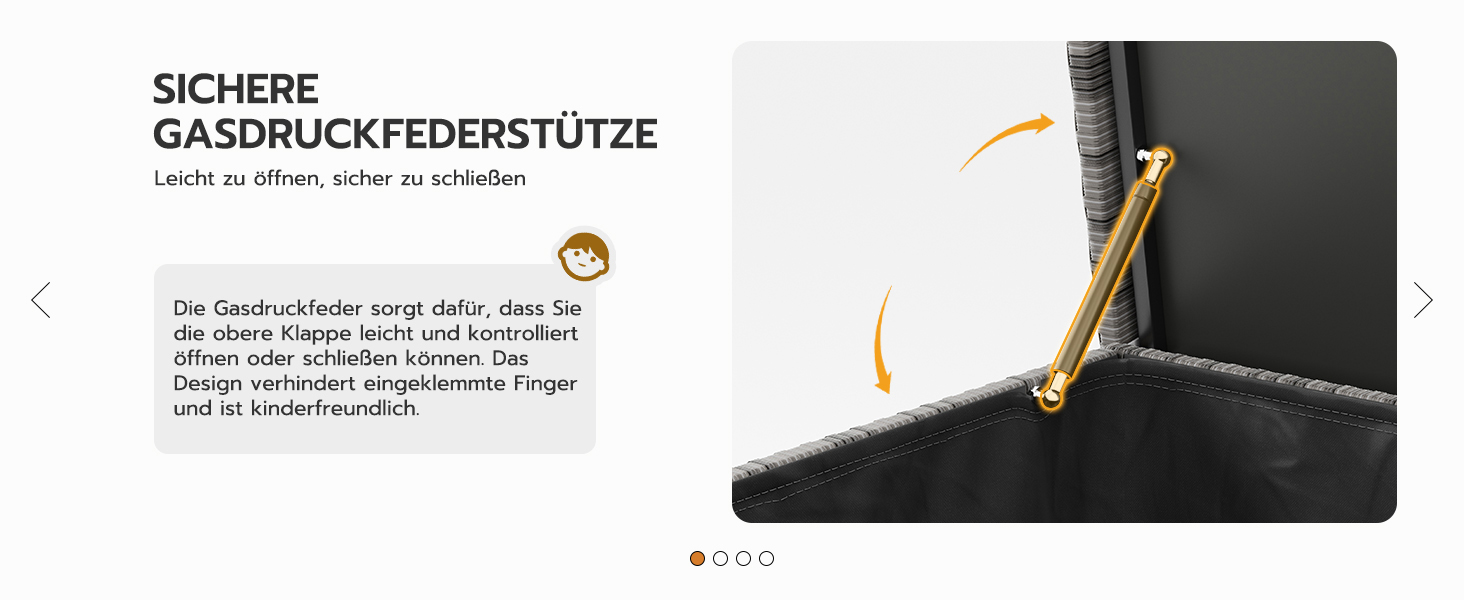 Водонепроникний садовий ящик Amopatio Gartenbox 650л з поліротангу, сірий. Ящик для подушок, металева коробка для зберігання з газліфтами для саду, балкону