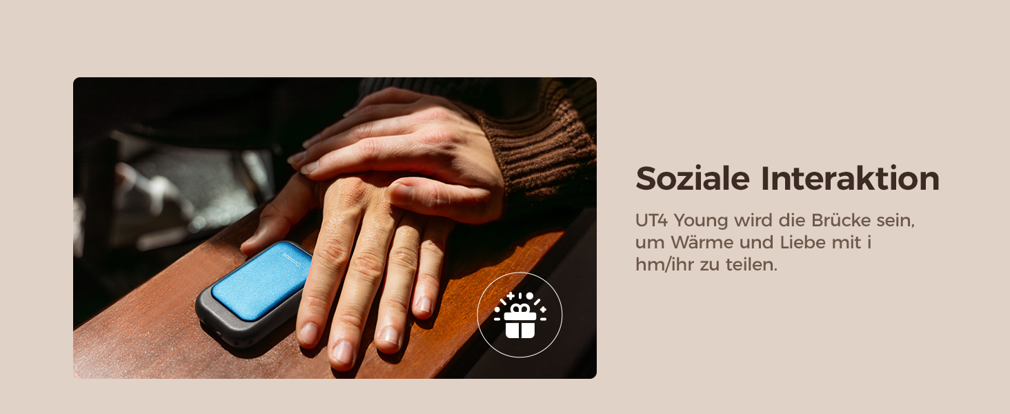 Електричні грілки для рук OCOOPA UT4 Young Obsidianschwarz, 5000mAh, 2 шт. - Компактні, Водонепроникні, Швидкий нагрів, USB, для зими