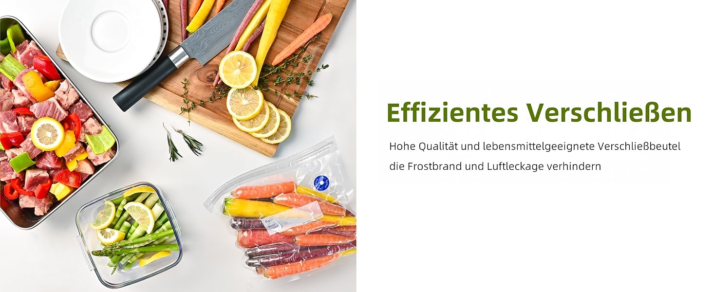 Вакууматор для продуктів 5-в-1 Kitchen in the box – автоматичний вакуумний пакувальник з режимами вологого та сухого запечатування, ширина шва 5 мм, комплект з 15 пакетами та шлангом