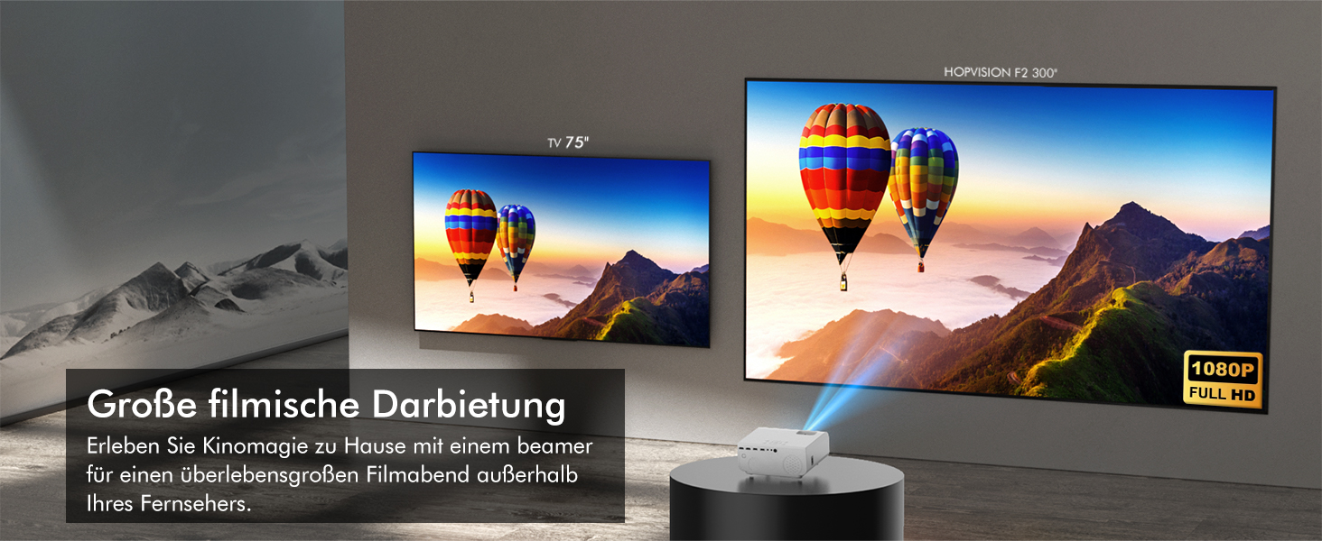 Проектор Beamer 12000 Lumens 1080P Full HD з 5G WiFi, Bluetooth та підтримкою 4K для Fire Stick, PS5, Smartphone (HDMI)