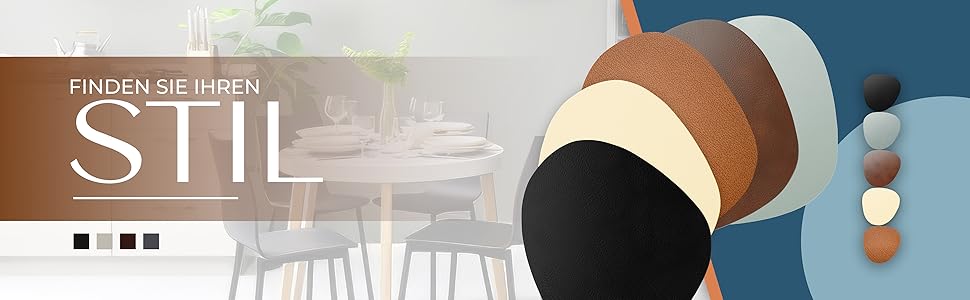 Набори серветок для столу, 4 шт. – екологічні, стійкі та нековзні – преміум шкіра, Made in Germany (Modern, Bison)