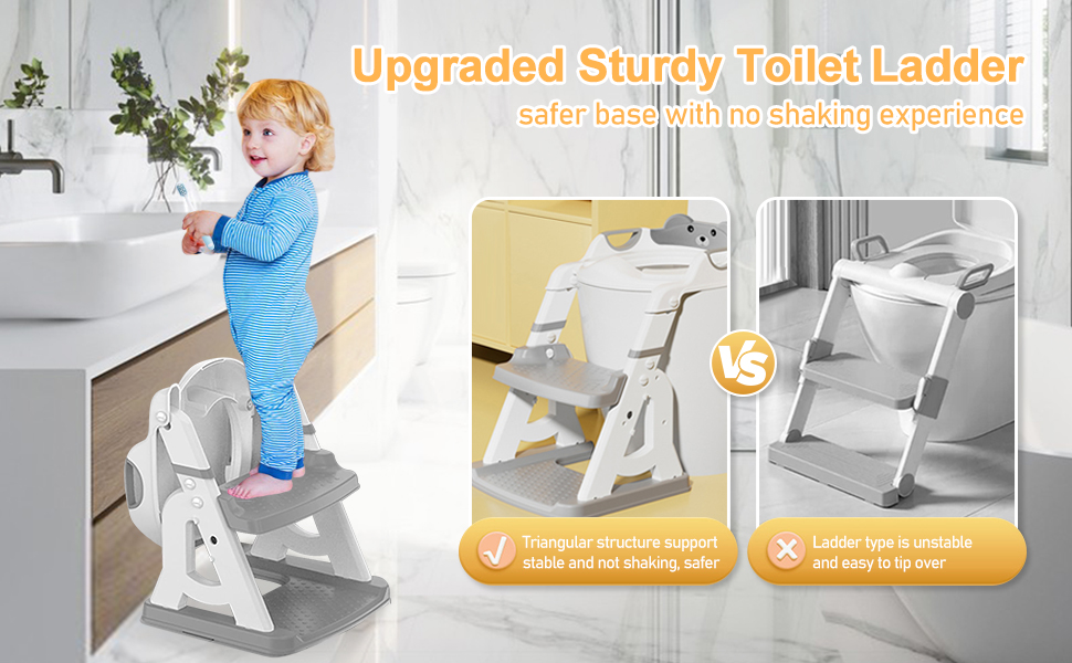 Дитячий унітаз-сходинка з сидінням, складаний 2-в-1, нековзний, з м'яким сидінням, захист від бризок, для дітей 1-7 років