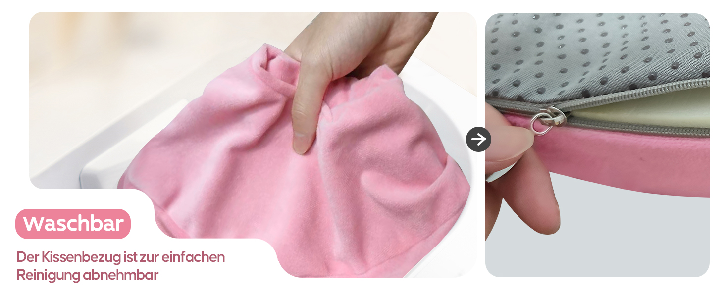Ергономічна подушка для сидіння Benazcap у формі пончика з ефектом пам'яті (Memory Foam) для офісу та авто, рожева