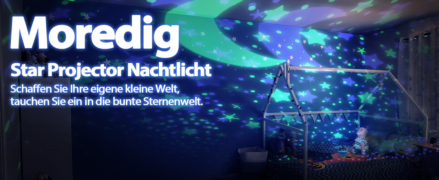 Світлодіодний проектор зоряного неба Moredig, нічник, що обертається на 360, для дитячої кімнати/подарунків