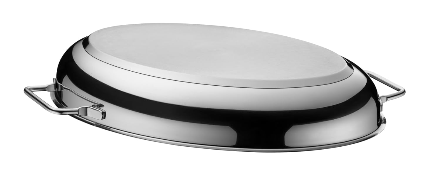 Братер WMF з кришкою, 8,5л, для індукції, Cromargan нержавіюча сталь, з термометром, 41x28,5x18см