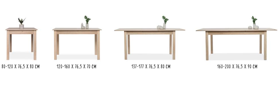 Обідній стіл Inter Trade Küchentisch, білий, 120-160 x 70 см, з висувною платформою
