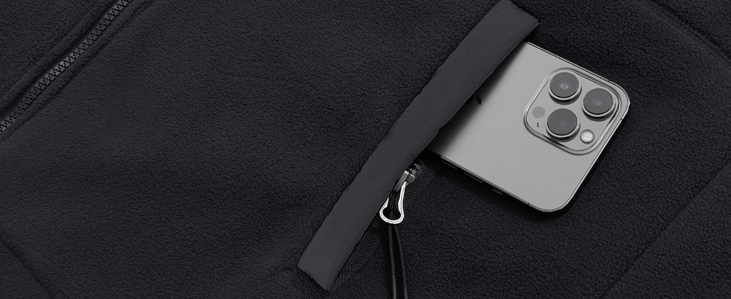Зігріваючий жилет UNBON для чоловіків та жінок з Powerbank 10000mAh, флісова електрокуртка з 6 зонами підігріву та 3 режимами температури, чорний, розмір S