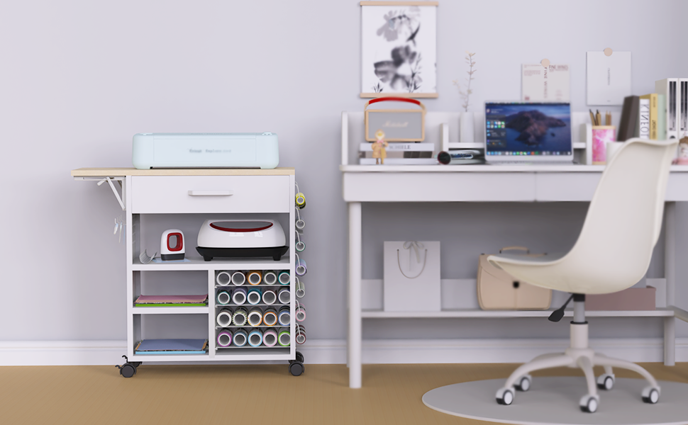 Візок для гарячого пресу та організації Cricut, білий 75 см, GYC-01 - ідеальне рішення для рукоділля