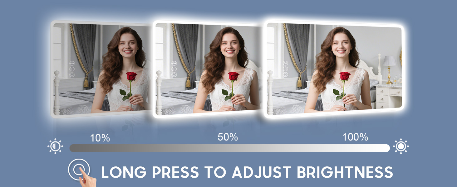 Дзеркало для ванної кімнати Habison з підсвічуванням, Bluetooth, 60x80 см, LED, протитуманне, 3 режими, диммування, IP44