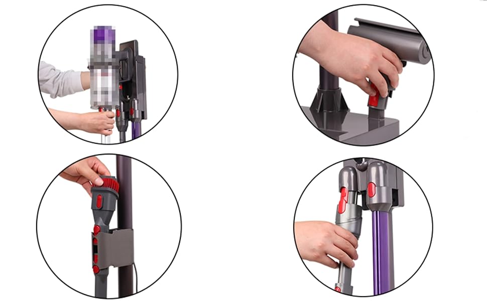 Підставка для пилососа Dyson V15 V12 V11 V10 V8 V7, алюміній, слот для кабелю, стабільний, без свердління, сірий