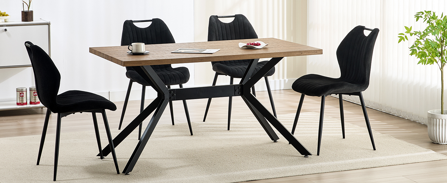 LEWE Комплект з 6 стільців для їдальні, вітальні та кухні. М'які стільці з металевими ніжками, тканинна спинка, сірий колір