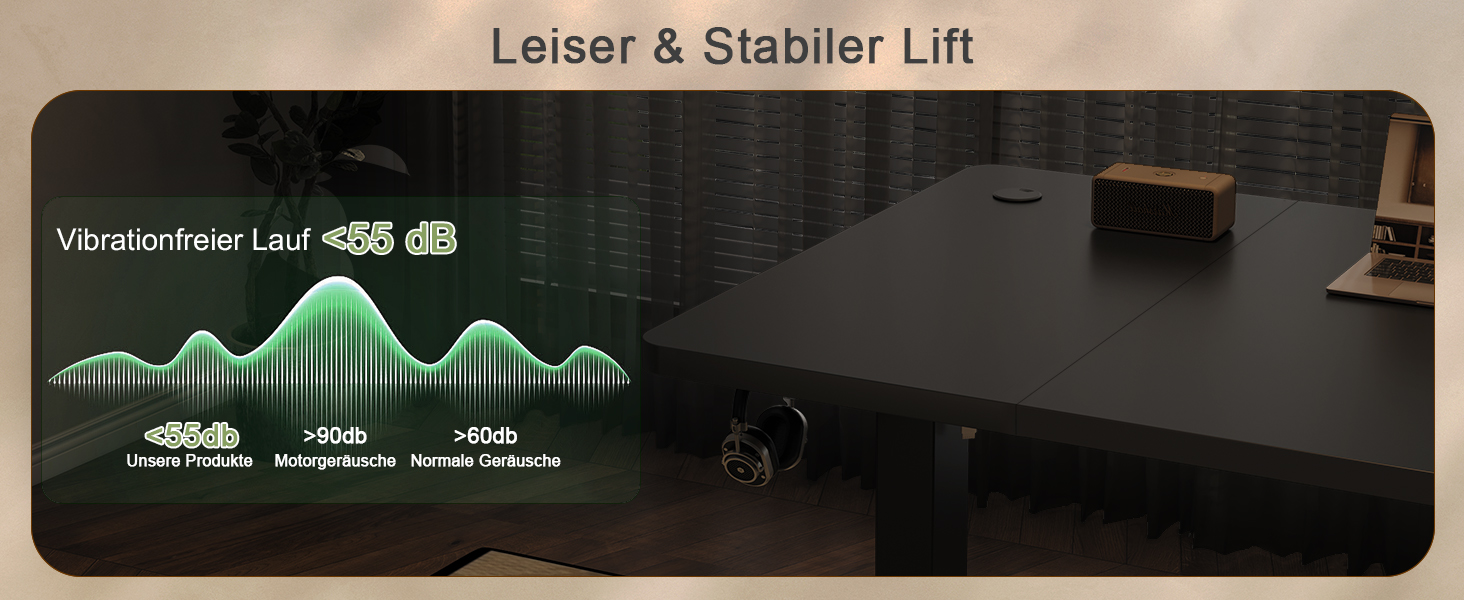 Електричний стіл JUMMICO з регулюванням висоти 120 x 60 см з USB-портом для зарядки, чорний