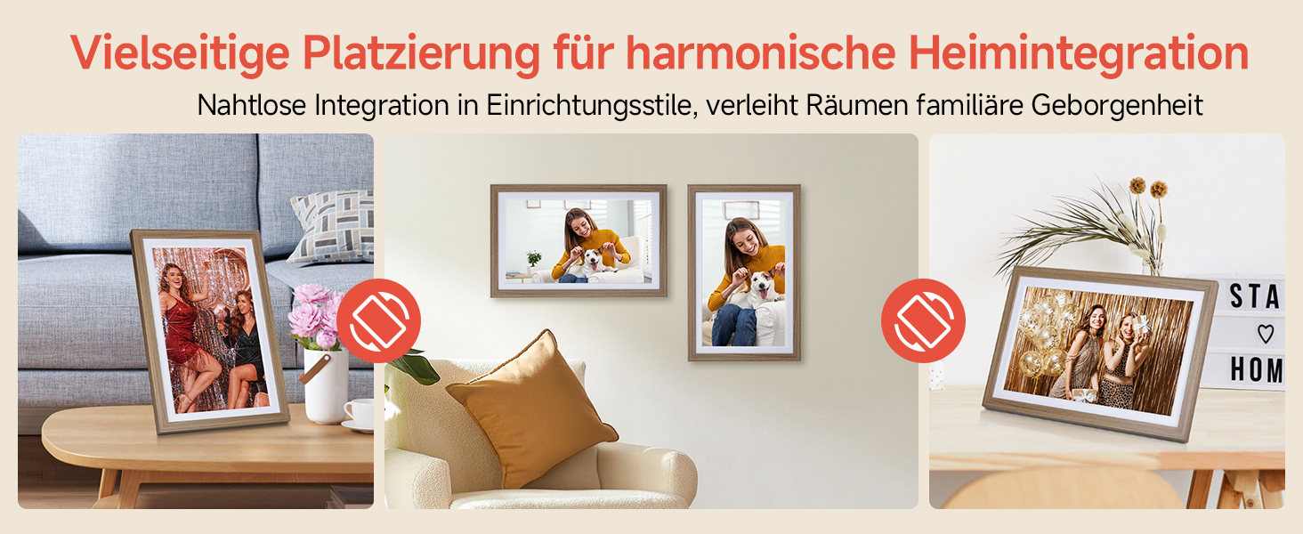 Роллеї Смарт Фрейм WiFi 1010: Цифровий фоторамка 10.1 дюйма з сенсорним екраном IPS, 32GB, дизайн 