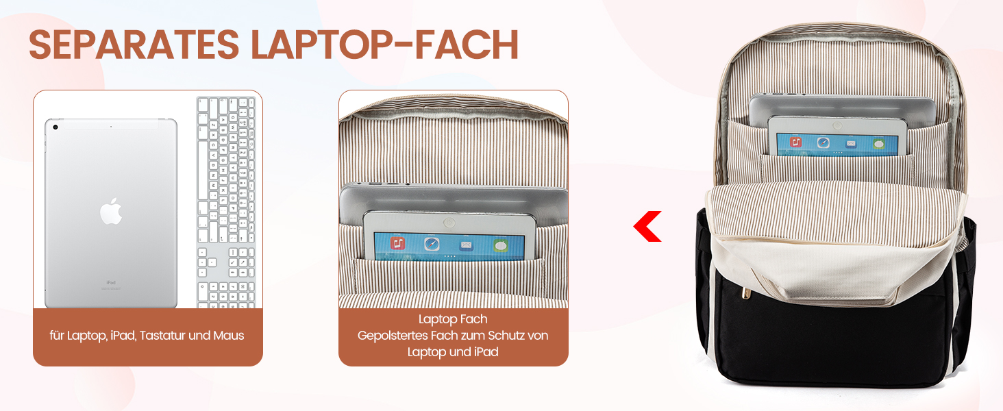 LOVEVOOK Рюкзак для жінок, рюкзак для ноутбука 15.6 дюймів, водонепроникний, для роботи, навчання, подорожей, стильний, бежевий & кавовий колір