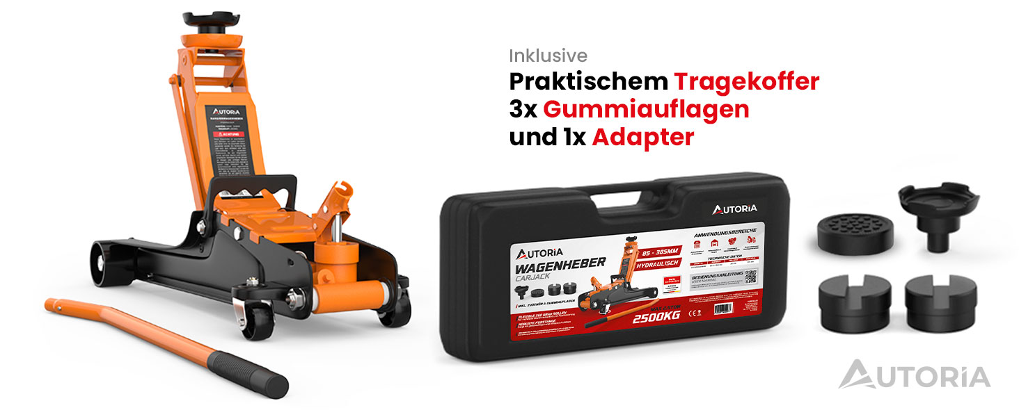 Гідравлічний домкрат Wagenheber 2.5T низький профілю для легкових авто та кліренсу, до 2500 кг (Помаранчевий)