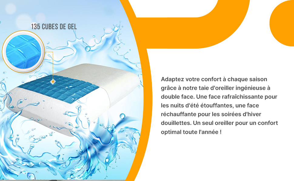 М'яка дитяча подушка Inphysio з Memory Foam - бамбукова тканина, гіпоалергенна - для комфортного сну - ергономічна подушка для шиї - 50 x 30 x 5,5 см (Білий - Comfort Gel)