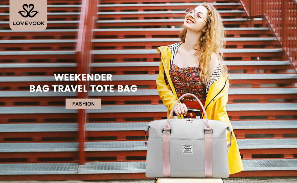 Спортивна сумка LOVEVOOK для жінок: дорожня, для плавання, фітнесу, клініки. 30L, водонепроникна, сіра + рожевий ремінець