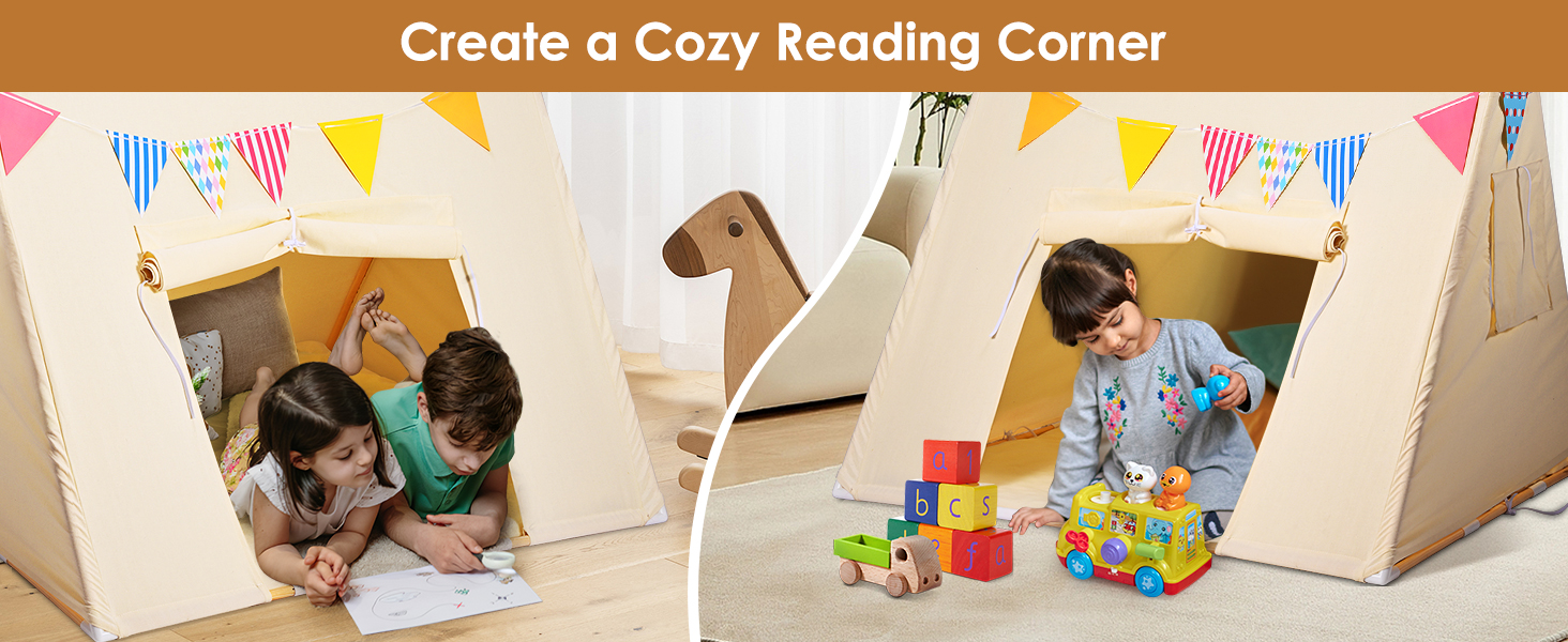 Дитячий намет Yontwe трикутної форми з килимком для гри в приміщенні. Ігровий будиночок для дітей, намет-халапа для дівчаток та хлопчиків, декор для дитячої кімнати.