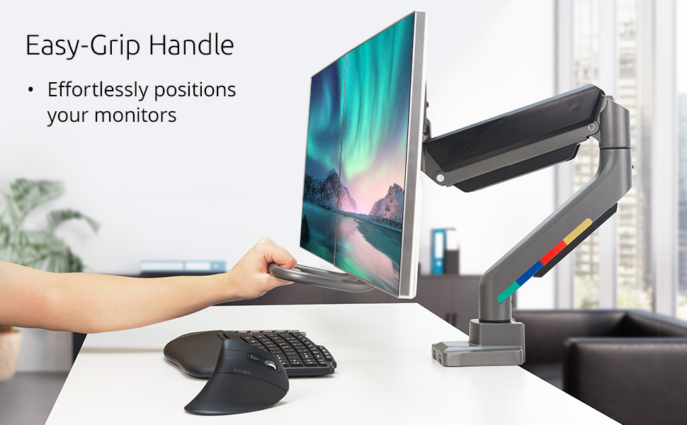 Кріплення для монітора Kensington SmartFit K59601WW (2 монітори, чорний) – регулювання висоти, VESA 75/100