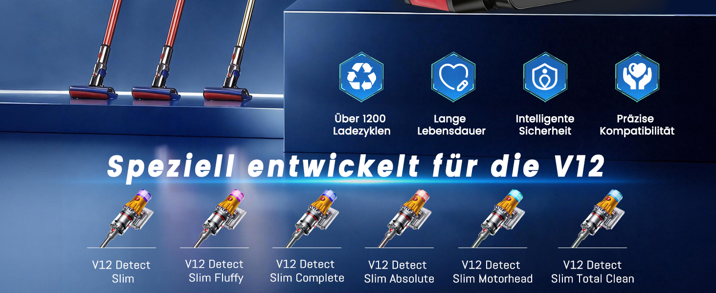 Акумулятор для пилососа Dyson V12 Detect Slim: V12, SV20, SV26, SV30, SV34, SV35, SV46 (965470-01, 394167-1, 386706-85)
