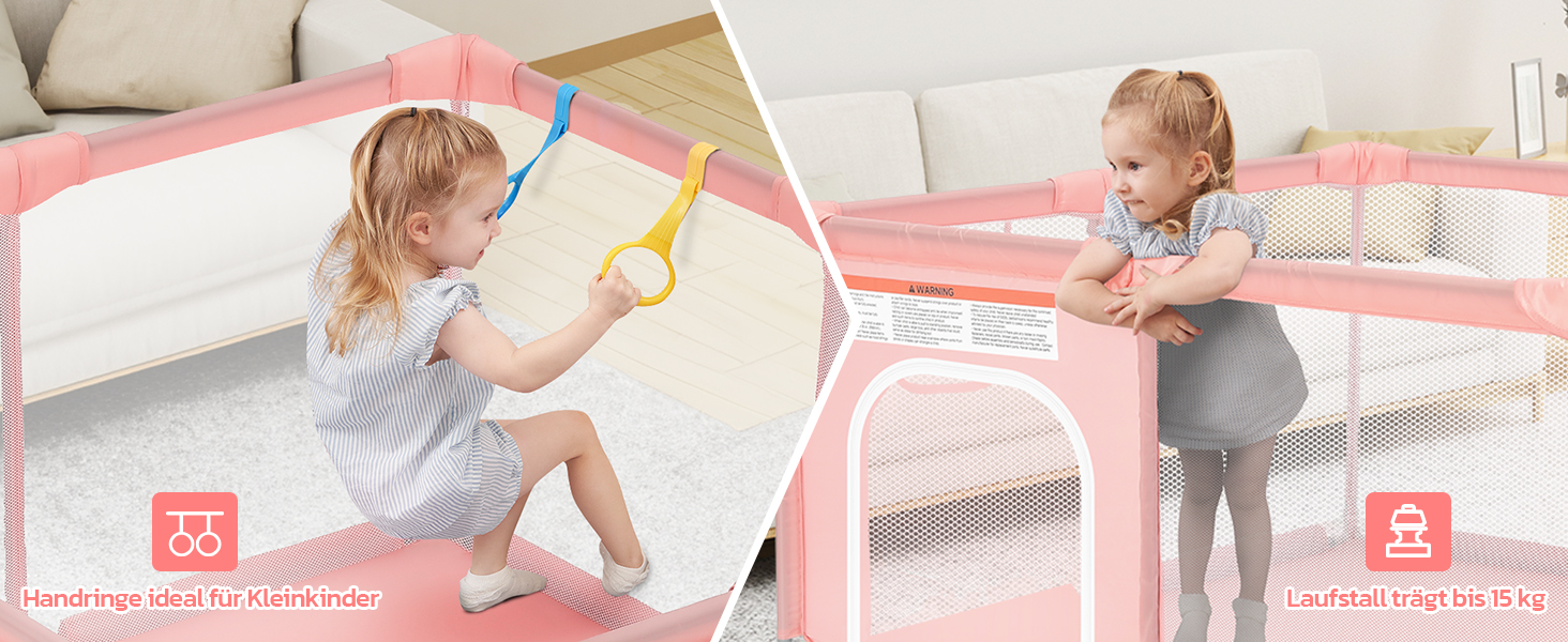 Дитячий манеж Dripex 124x124 см з дихаючою сіткою, сірий. Манеж для ігор, безпечний, з тканини Oxford 210D