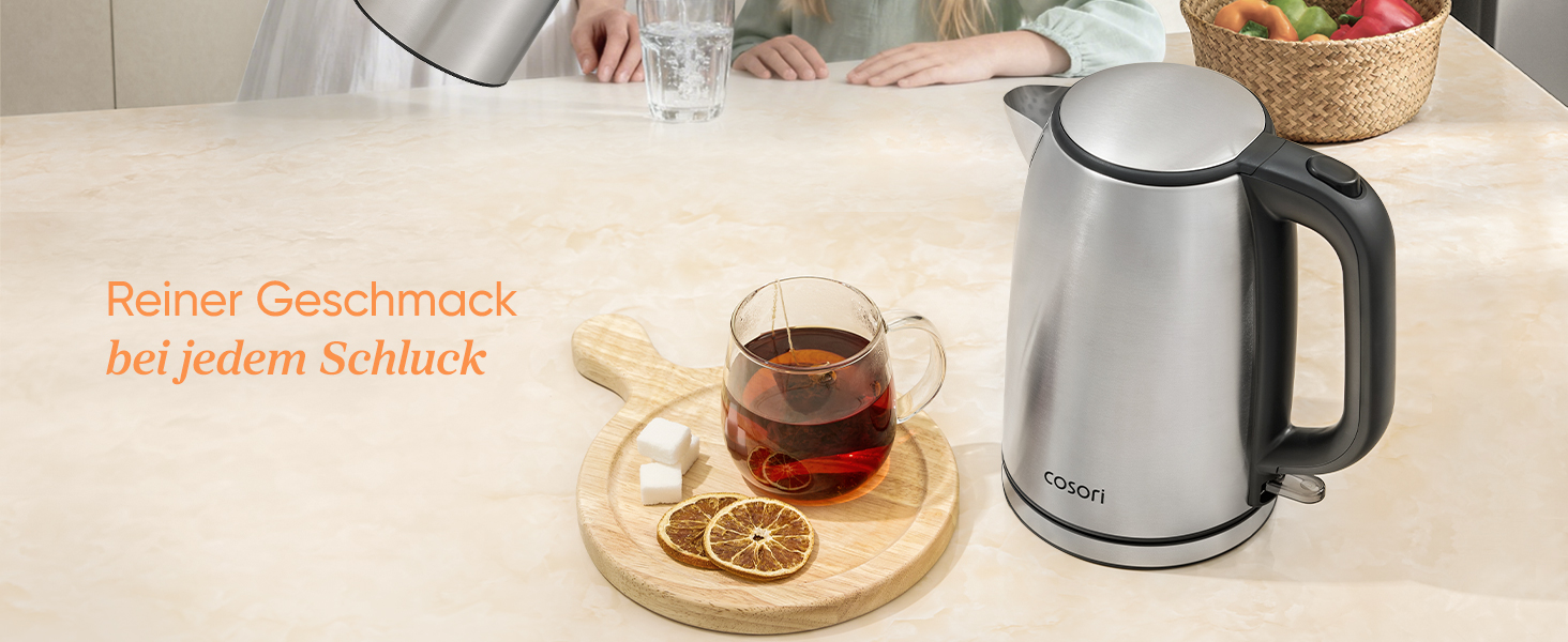 Електричний чайник COSORI з лебединим носиком, 0.8 л, регулювання температури, 80°C - 100°C, функція підтримки тепла до 60 хв, чорний (з нержавіючої сталі)