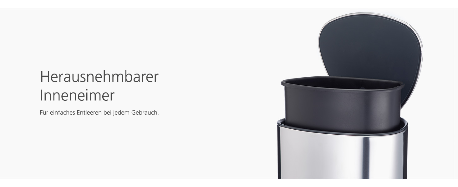 Сміттєвий бак Joseph Joseph EasyStore Luxe 5л з нержавіючої сталі з автоматичним закриттям кришки та змінним внутрішнім відром, для ванної, спальні, офісу