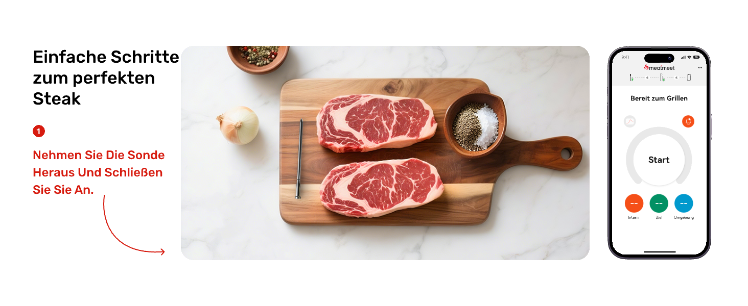 Бездротовий термометр для м'яса S Pro з Bluetooth, 6 датчиків, ±0,1°C, моніторинг через додаток, таймер, будильник, IP69 водонепроникний та олієстійкий