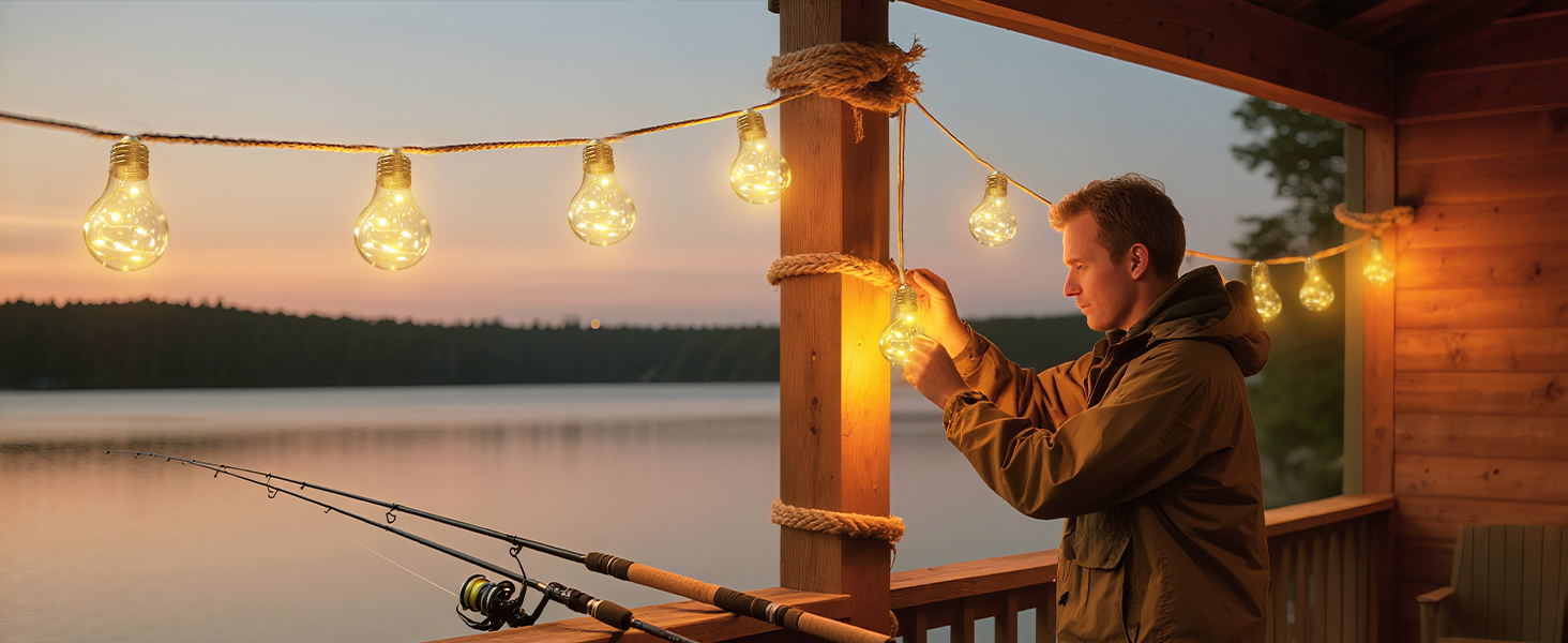 LED гірлянда сонячна для вулиці 10м, 16+1 G40, регульована яскравість, 3 режими, пульт дистанційного керування, вологостійка, тепле біле світло, для саду, балкону, декору вечірок