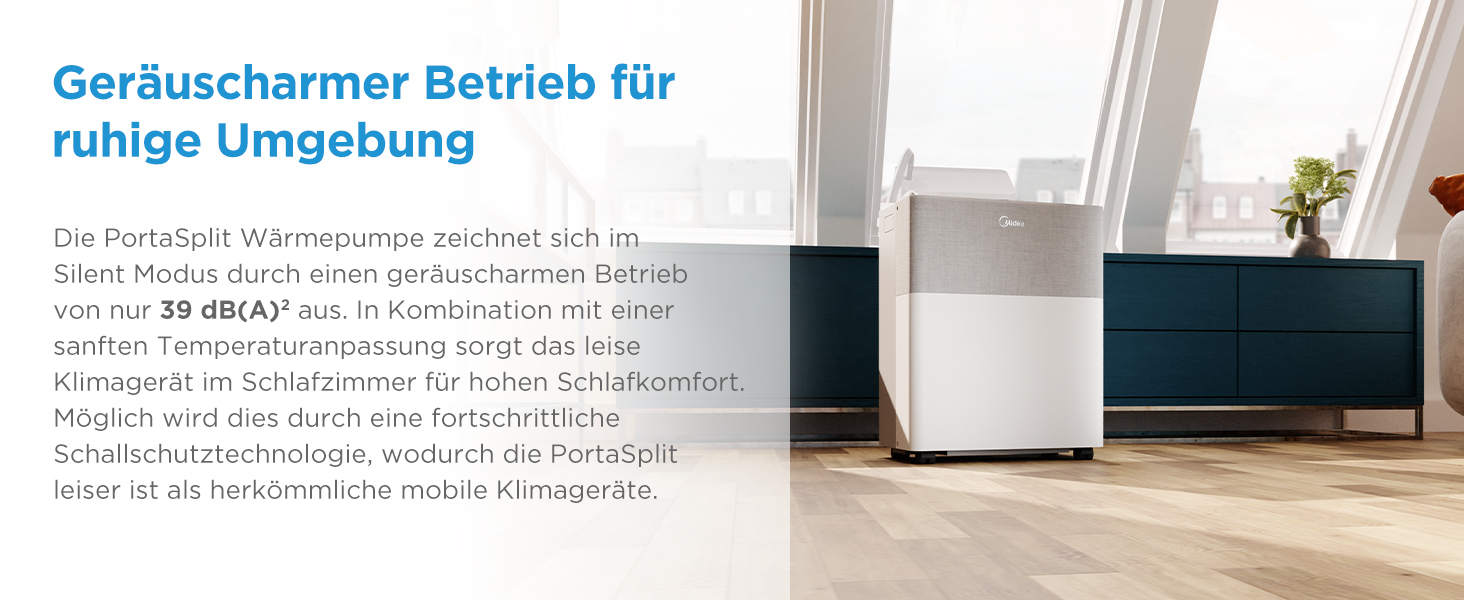 Мобільний кондиціонер Midea PortaSplit-E 12000 BTU (3.5 кВт), охолодження A++/обігрів A+, персиковий, до 42 м² - тихий режим 39 дБ