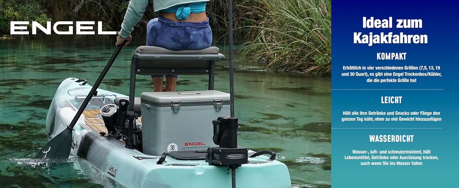 Термобокс ENGEL 30qt (28.4л) герметичний, портативний для кемпінгу, пікніка, туризму - охолоджувач без електрики, колір: блакитний