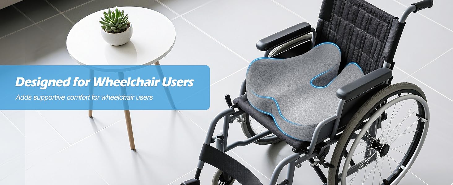 Подушка для офісного крісла Lofty Aim з Memory Foam: ергономічна, для куприка, при болях у спині, для офісу, авто, літака, інвалідного візка - Чорний та світло-сірий