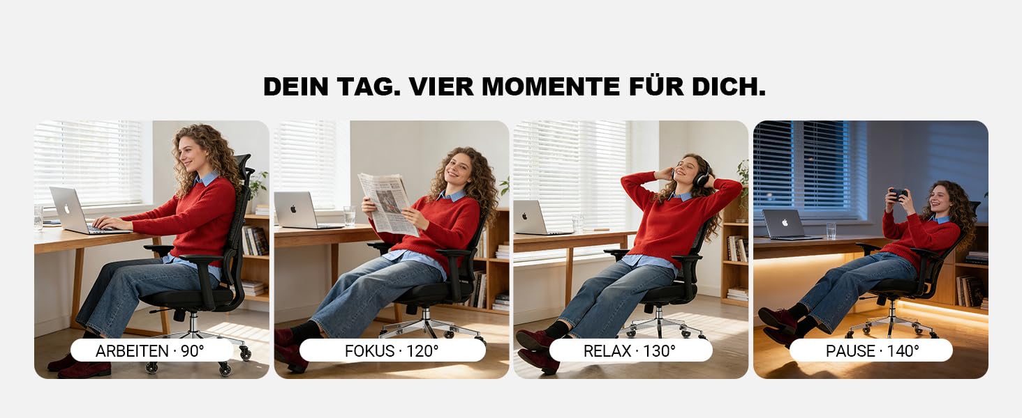 Ергономічне офісне крісло 200 кг | Регульована спинка 6P | 4D підлокітники | Безшумні гумові колеса | Регулювання глибини сидіння | Крісло для великих людей | Перевірено EN12520 | Пінощільність 45