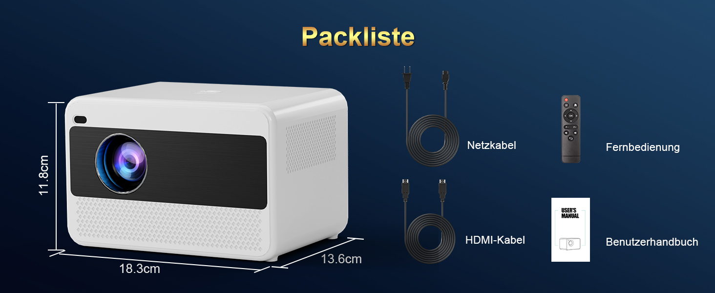 Проектор Smart Beamer WiFi для домашнього кіно, 16000 Люмен Full HD 1080P, електричний фокус, Zoom, Bluetooth, сумісний з iOS/Android/Fire Stick/Laptop/PS5