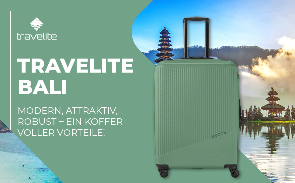 Набір валіз Travelite Bali 3 шт. (L/M/S) з ABS-пластику, зелений: міцні та легкі, з TSA замком