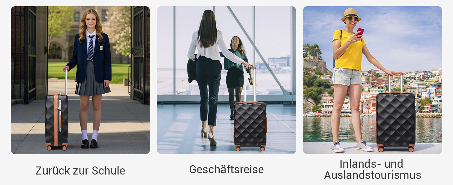 Чемодан ручної поклажі British Traveller 54x36.5x21.5 см з косметичкою, ABS+PC, 54x36.5x21.5 см