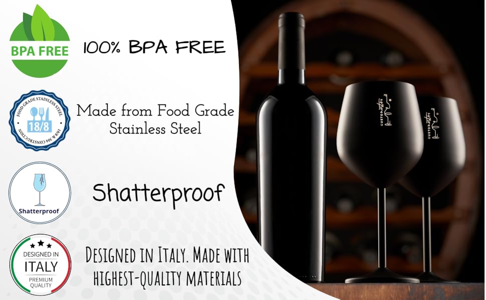 Набір келихів для вина зі стебла з нержавіючої сталі (2 шт.) - 540 мл, для вечірок, свят, шампанського та коктейлів