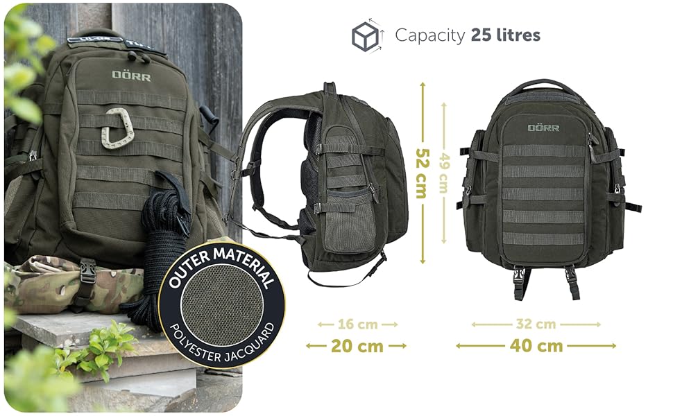 Рюкзак Protac Daypack - ідеально підходить для активного відпочинку піші прогулянки - риболовля - бушкрафтинг - стрільба спорт - полювання Жакардова олива