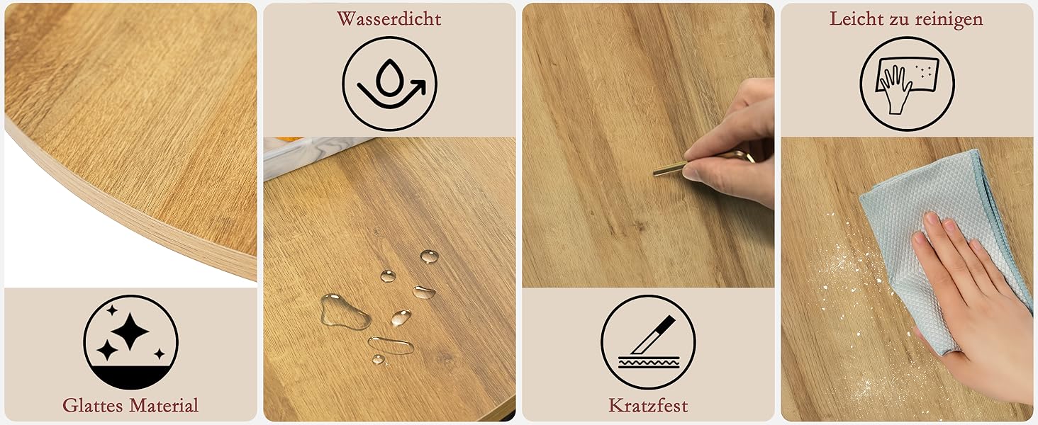 Круглий обідній стіл Cosy - 80x80x75 см, дуб + чорний, для кухні, вітальні, офісу