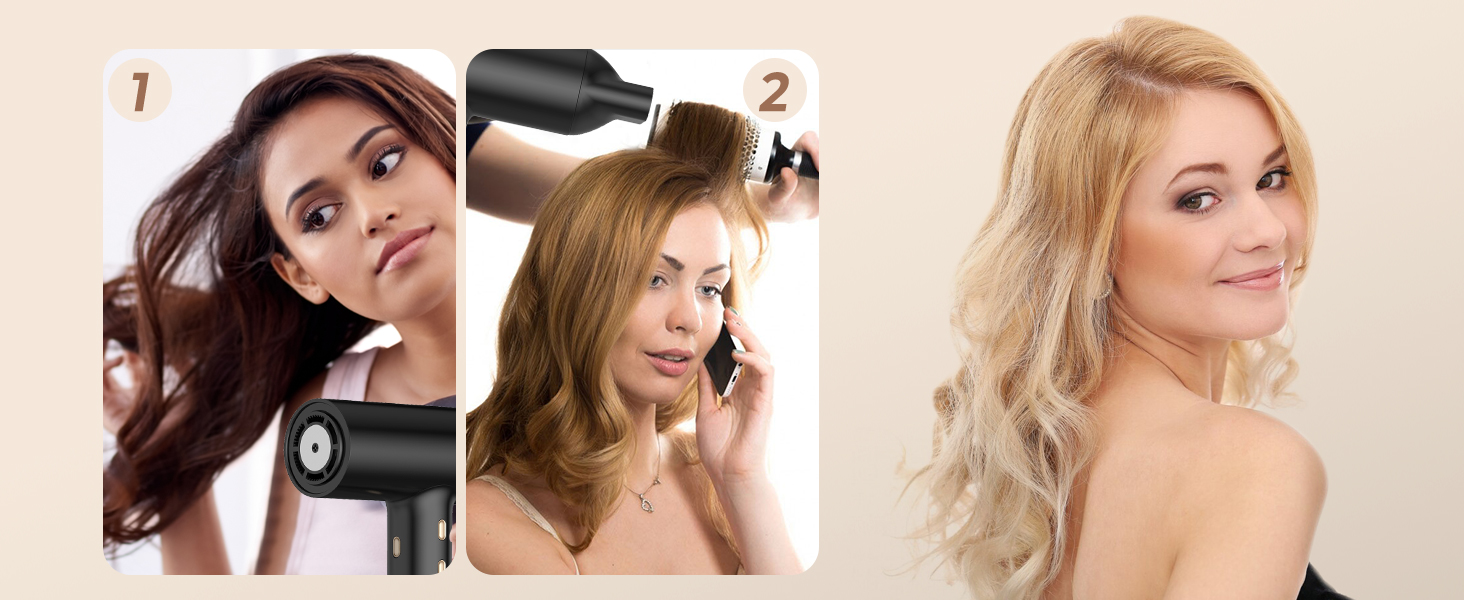 Мультистайлер для волосся 7 в 1 UKLISS Hairstyler Pro: фен, автоматична плойка, кругла щітка та вирівнювач для професійного стайлінгу, чорний