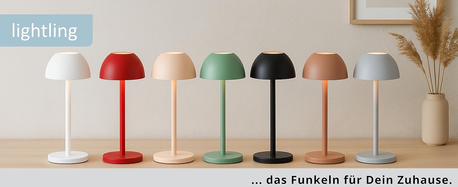 Бездротова лампа Роберта: LED-настільна лампа, нічник з регулюванням яскравості, USB-зарядка, 30 см, Кофе