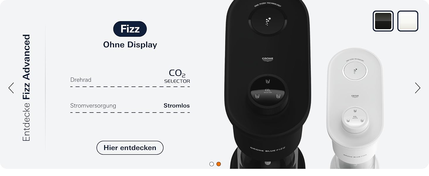 Сифон для газування води GROHE Blue Fizz Starter Set, 3 рівні газування, пляшка 0.85л, чорний (31943K00)