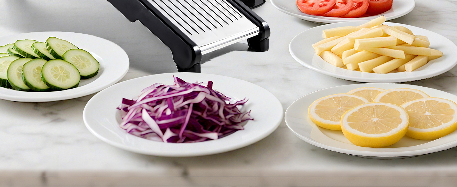 Машхоум (Masthome) тертка для овочів 5-в-1 Mandoline, з нержавіючої сталі, регульована, для овочів, фруктів, картоплі, помідорів, цибулі, 40см