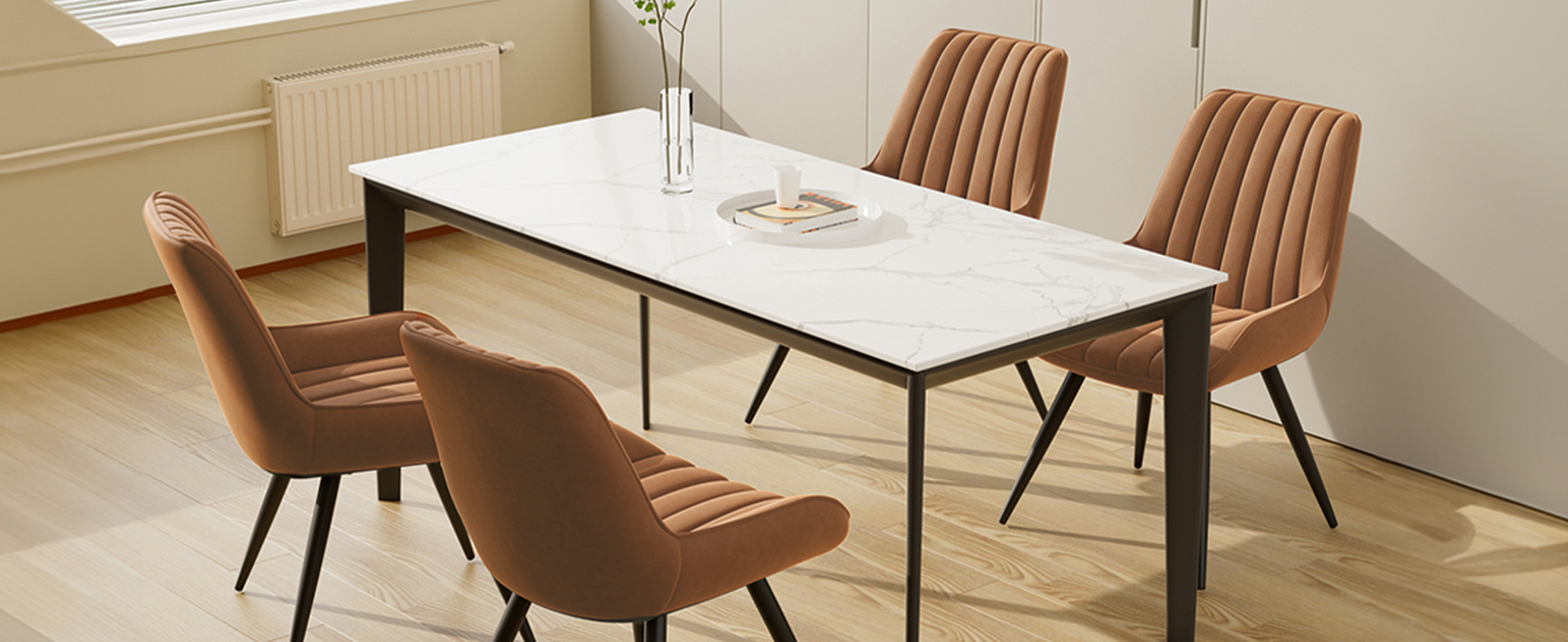 Набір обідніх стільців 2 шт. | М'які стільці з подушкою сидіння 10 см • Чорний стілець для обідньої зони • Стільці для кухні з підлокітниками • Сучасні крісла • Металеві ніжки • FU01043BL-2, Чорний