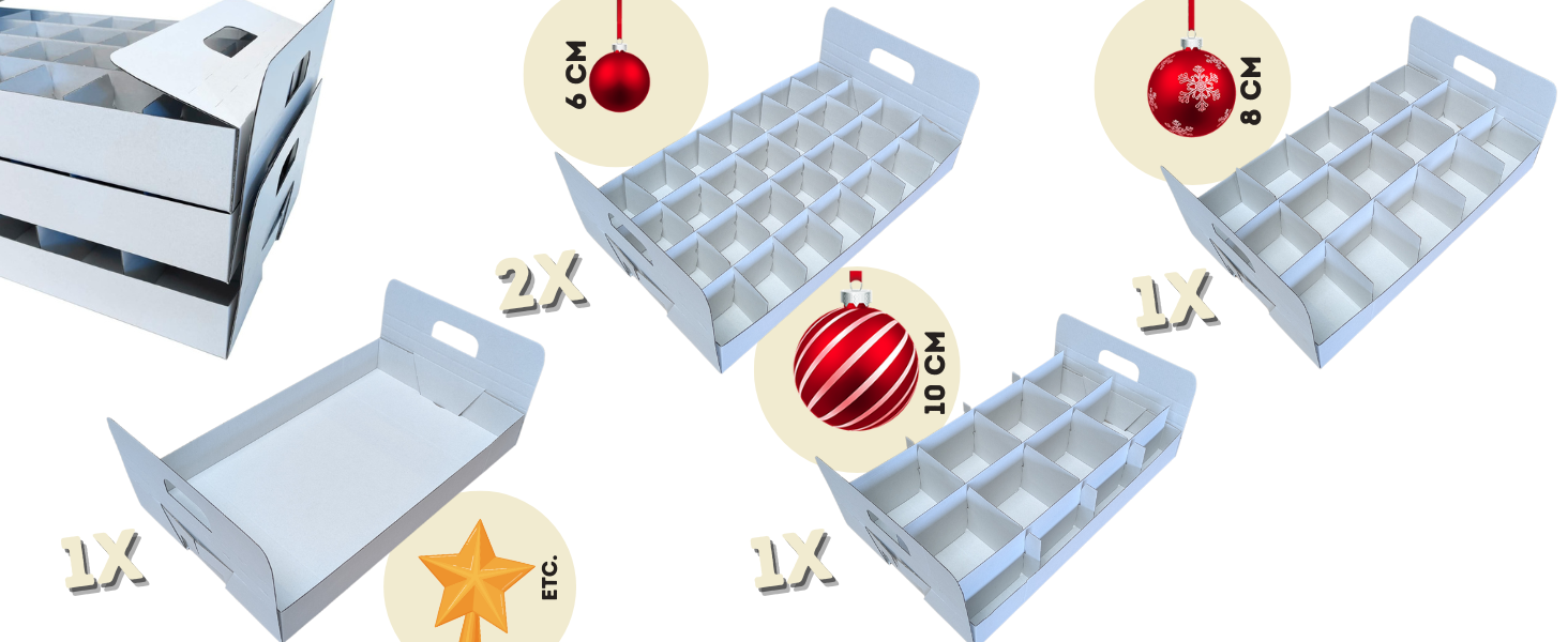 Коробка для новорічних кулі - ялинкових прикрас та декору (61 літр), червона