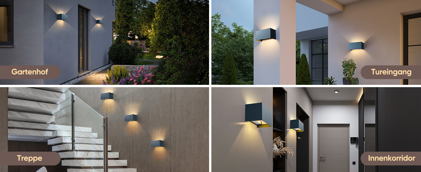 Стіна LED-світильник vatato 24W, тепле біле світло 3000K, вологозахищений IP65, алюмінієва настінна лампа для вулиці та дому з регульованим кутом нахилу, антрацит