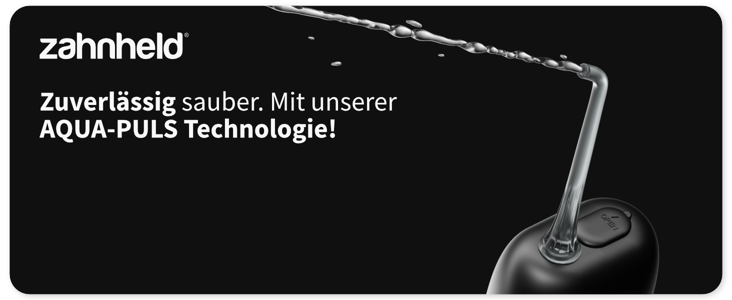 Munddusche AQUADENT A2 | Бездротова | Для дому та в дорогу | Water Flosser | Ефективне очищення міжзубного простору | 3 програми | Чорний