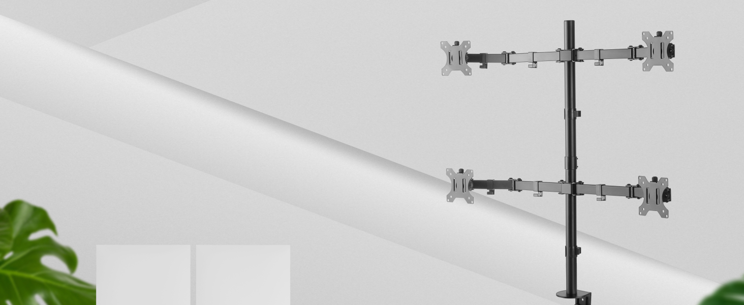 Підставка для монітора RICOO для 2 моніторів, Dual Monitor Arm, TS5811, 15-27 дюймів