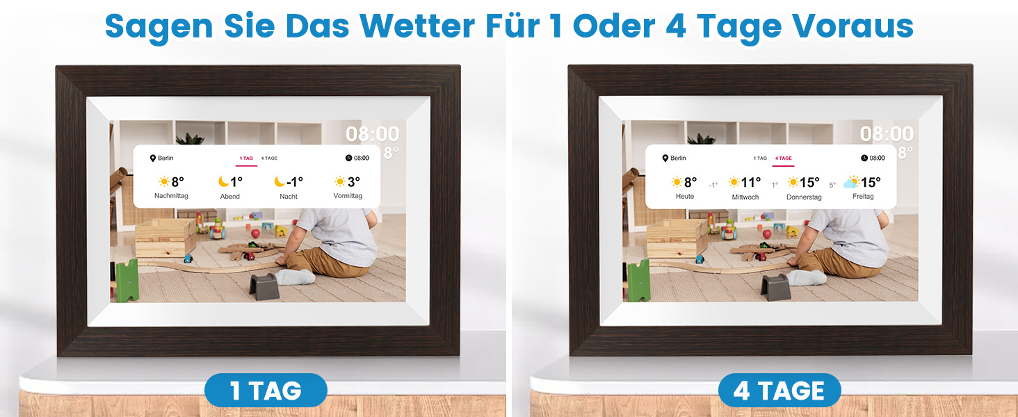 Цифровий фоторамка Mejasg 10.1 дюйма з Wi-Fi, 32GB, IPS сенсорний екран, автоповорот, для фото та відео, з дерева